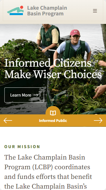 Lake Champlain Basin Program mobile
