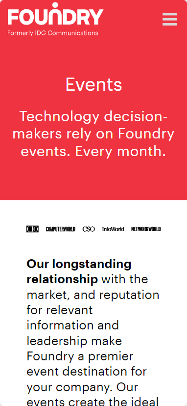 Foundry Events mobile